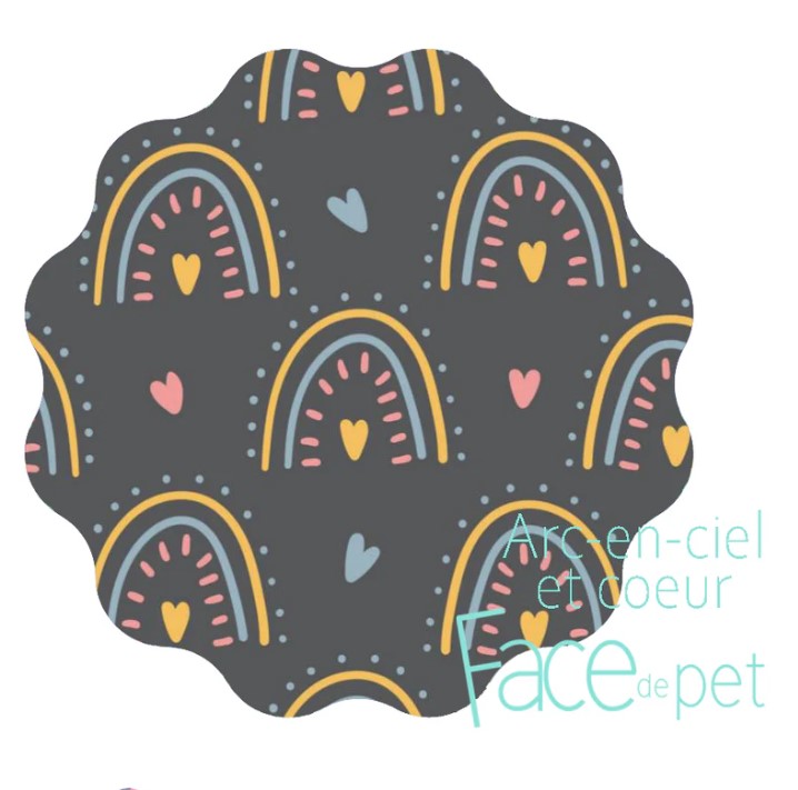 Face de pet Serviette hygiènique régulière Accessoires Face de pet Arc-en-ciel et coeur  