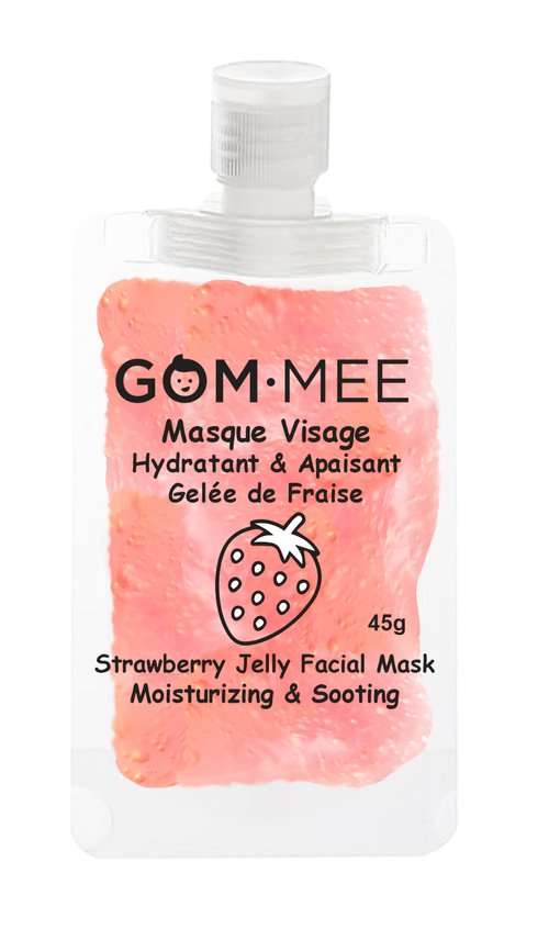 GOM-MEE Masque visage en gel pour enfants et adolescents Soins corporels Gom-Mee Gelée de fraise  