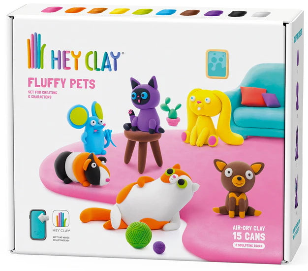 Hey Clay Argile séchant à l'air Jouets Hey clay Les animaux fuffy  