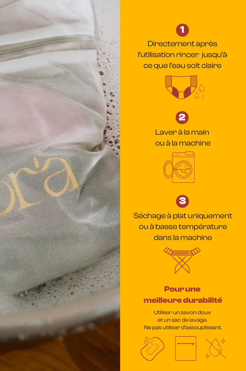 Ora Protections - Culotte menstruelle Mi-haute bambou Vêtements Ora protections