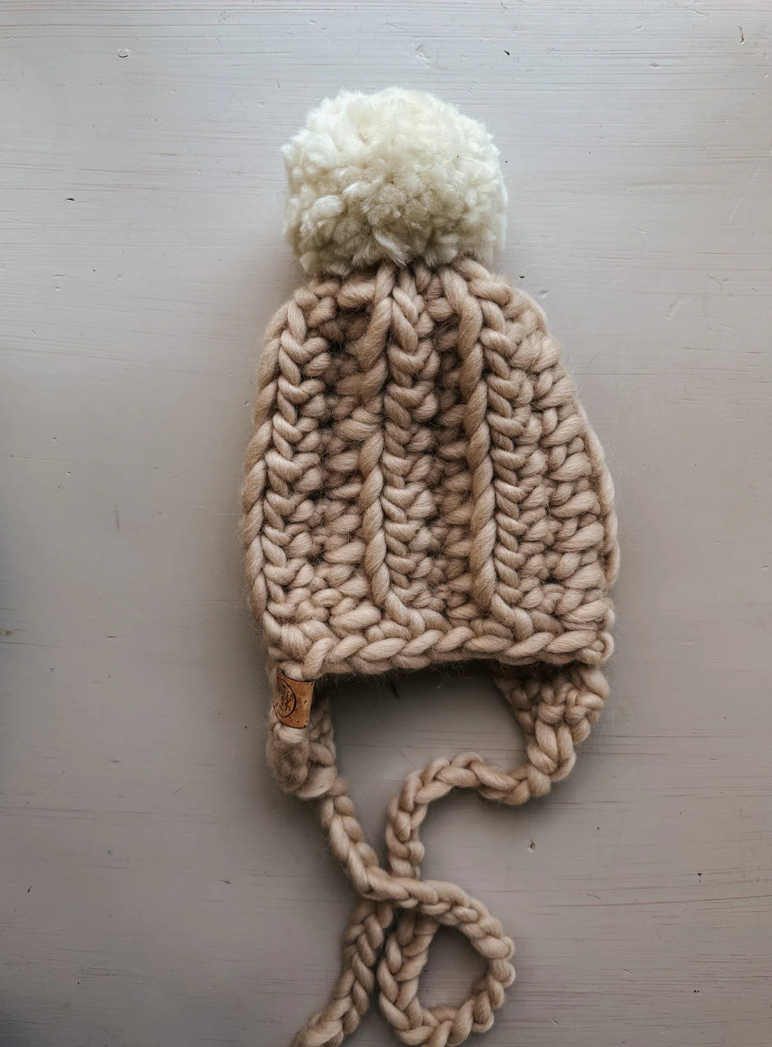 Les petits Tousi Tuque en laine à pompon LÉON 6-18 mois  Les petits tousi Beige - Amande  