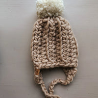 Les petits Tousi Tuque en laine à pompon LÉON 6-18 mois  Les petits tousi Beige - Amande  