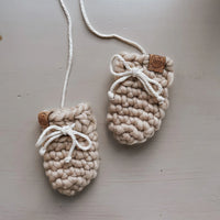 Les petits Tousi Mitaines de laine - Collection NEUTRE 6-12 mois  Les petits tousi Beige - Amande  