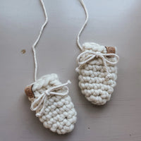 Les petits Tousi Mitaines de laine - Collection NEUTRE 0-6 mois  Les petits tousi Blanc - Coton  