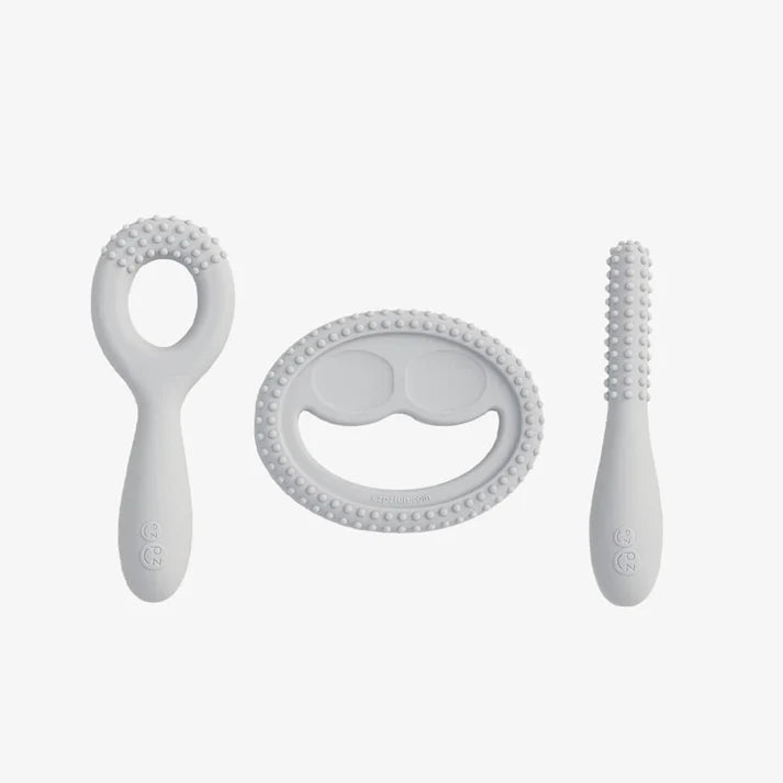 EZ PZ Jouets de dentition en trio Accessoires EZ PZ Gris nordique  