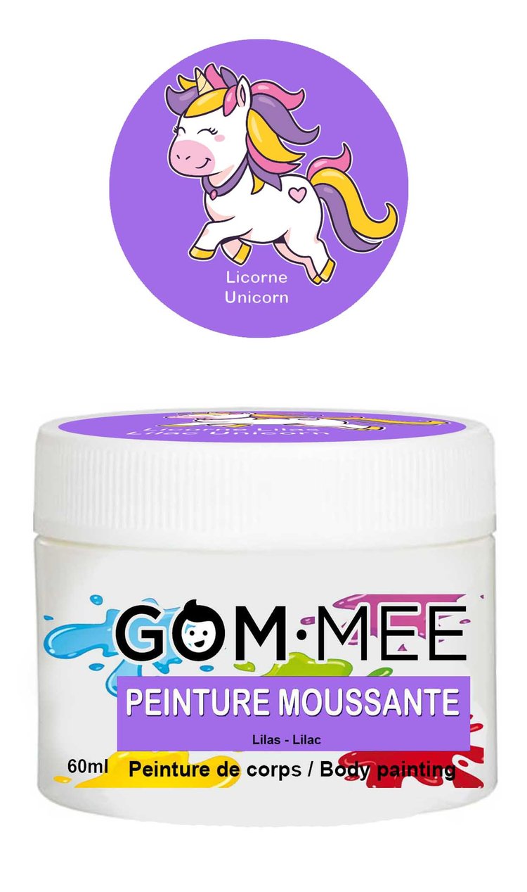 GOM-MEE Peinture moussante Soins corporels Gom-Mee Lilas Licorne  