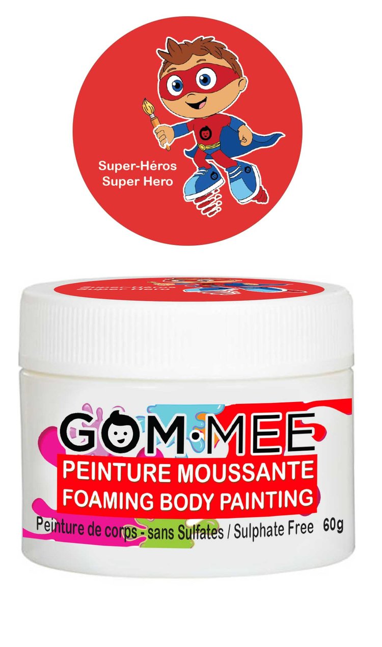 GOM-MEE Peinture moussante Soins corporels Gom-Mee Rouge Superhéros  