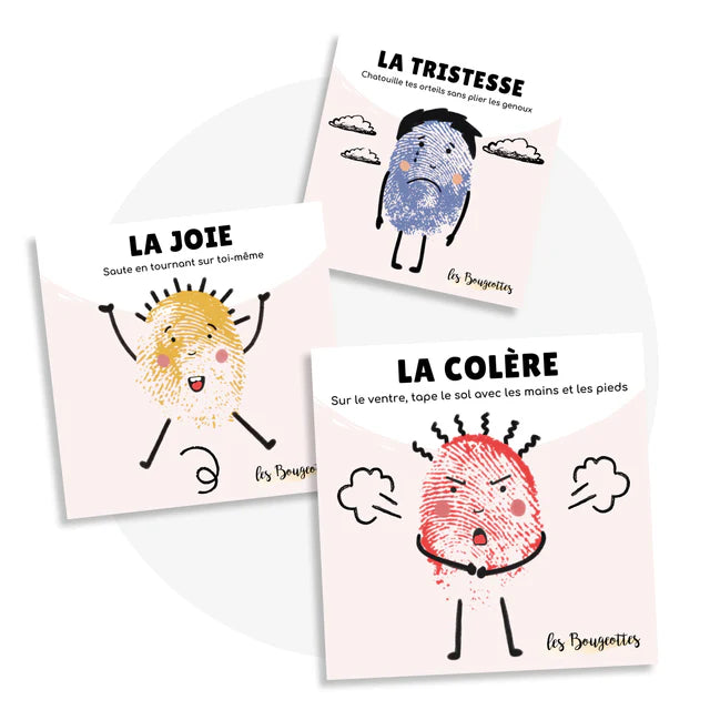 Les Bougeottes Cartes d'apprentissage - Émotions Les Bougeottes