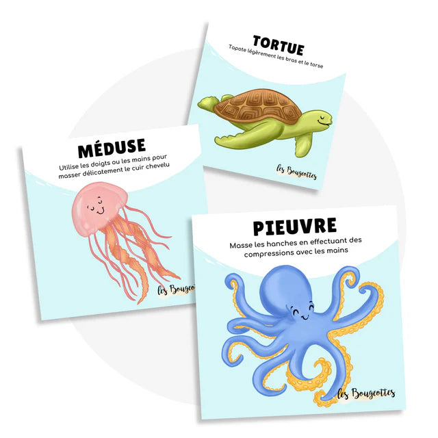 Les Bougeottes Cartes d&#39;apprentissage - Animaux marins Les Bougeottes