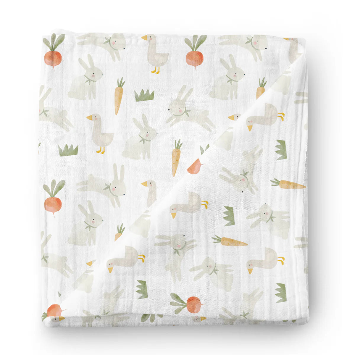 Oleoops Couverture mousseline de bambou pour bébé 47x47 Dodo OleOops Voleurs de légumes