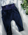 O'vole Pantalon saroussel évolutif unisexe 6 à 36 mois Vêtements Créations Ovole Jeans Bleu  