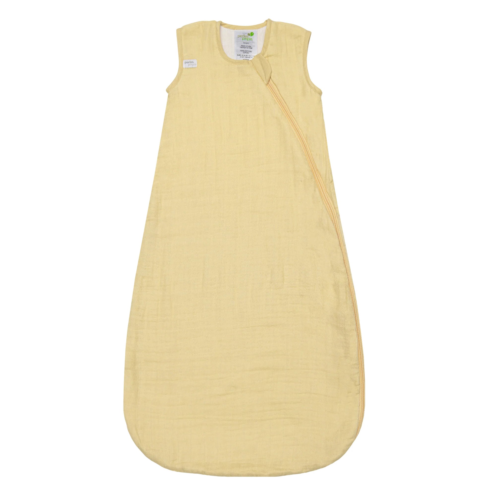 Perlimpinpin Dormeuse sac de nuit en mousseline de Coton 0.7 Tog 0-6, 6-18 ou 18-36 mois Dodo Perlimpinpin 0-6 mois Jaune citron