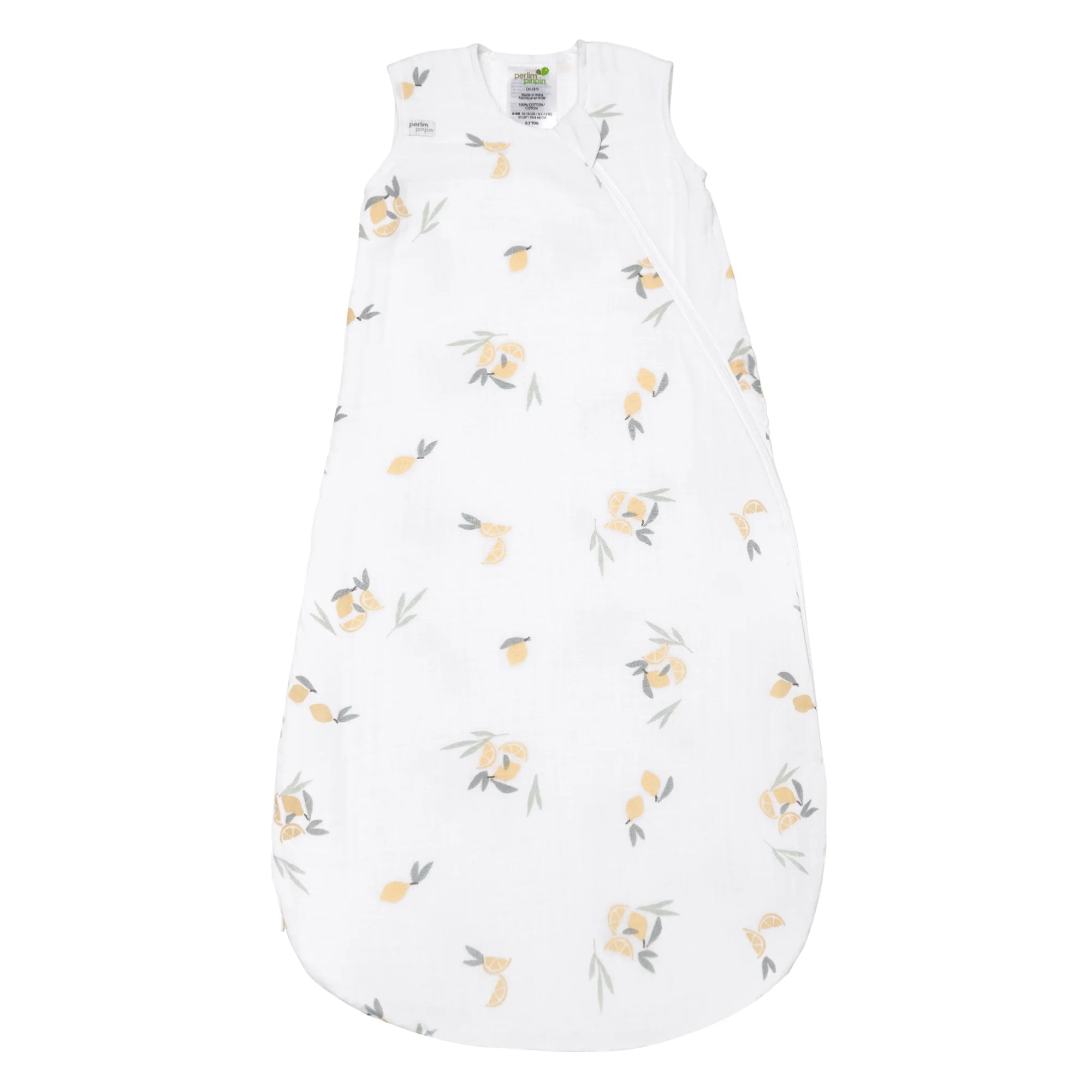 Perlimpinpin Dormeuse sac de nuit en mousseline de Coton 0.7 Tog 0-6, 6-18 ou 18-36 mois Dodo Perlimpinpin 0-6 mois Citrons