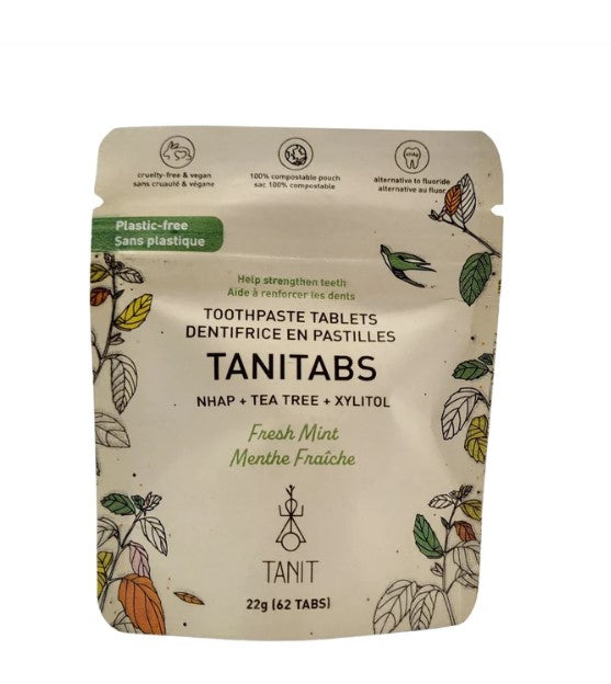 Tanit dentifrice en pastilles Soins corporels Tanit Sachet de 62 pastilles - Menthe  