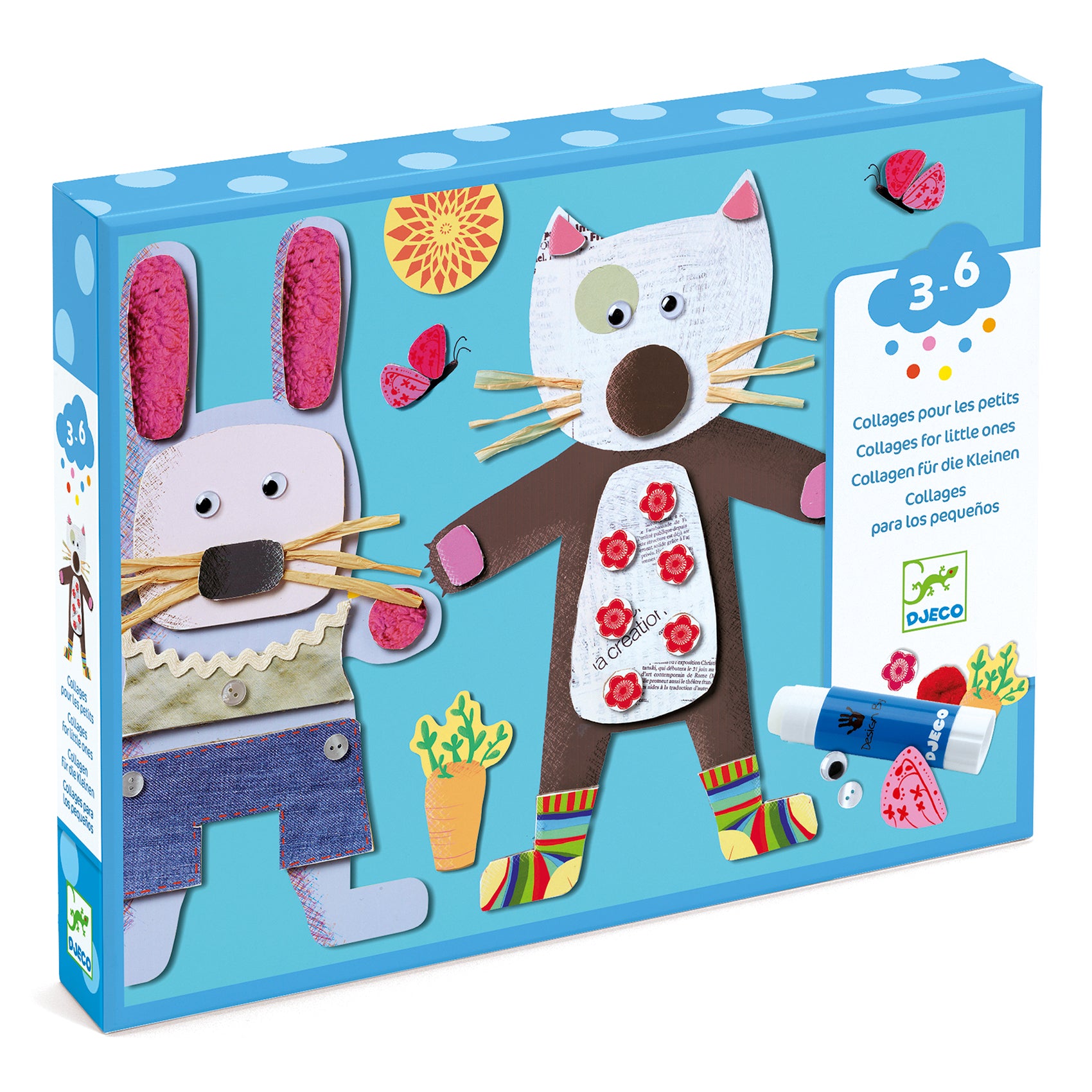 Djeco Collage  Petits animaux cartonnés Jouets Djeco   