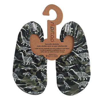 SlipStop Pantoufles semelles adhérentes Enfants L 6-8 ans (12-1) Vêtements SlipStop Jurassic  